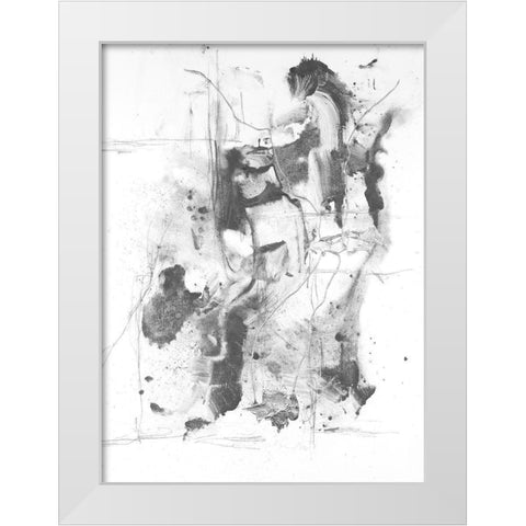 Graphite Abstract I White Modern Wood Framed Art Print by Willett, Michael