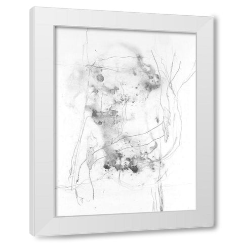 Graphite Abstract IV White Modern Wood Framed Art Print by Willett, Michael
