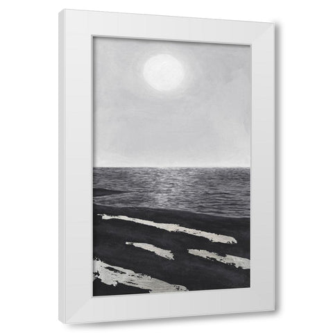 Silver Shoreline II White Modern Wood Framed Art Print by Willett, Michael