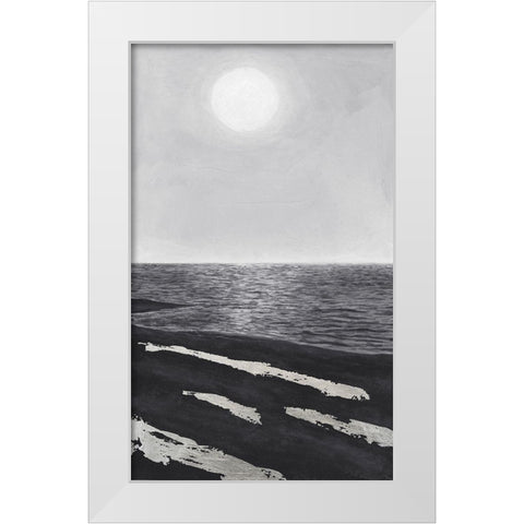 Silver Shoreline II White Modern Wood Framed Art Print by Willett, Michael