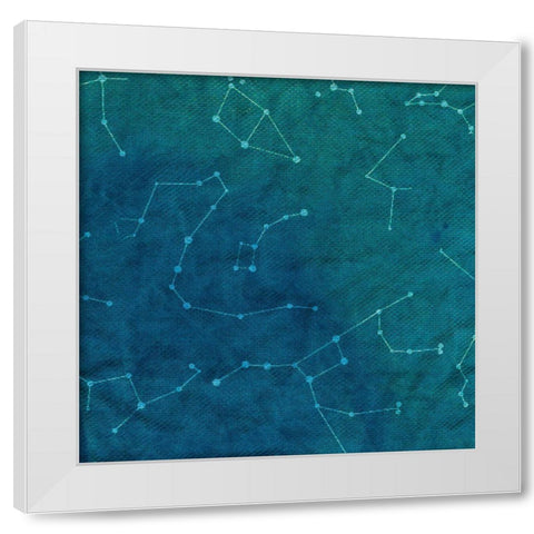 Indigo Constellations I White Modern Wood Framed Art Print by Sizemore, Natalie