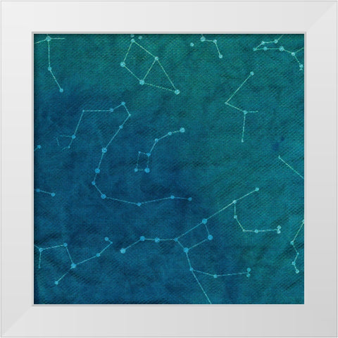 Indigo Constellations I White Modern Wood Framed Art Print by Sizemore, Natalie