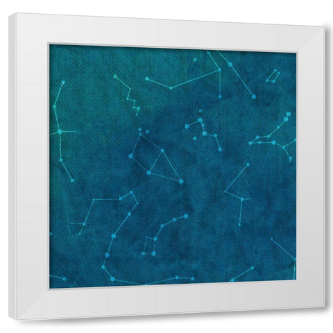 Indigo Constellations II White Modern Wood Framed Art Print by Sizemore, Natalie