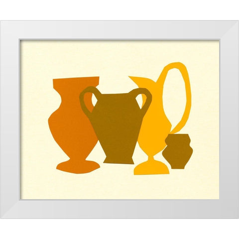 Posing Pottery II White Modern Wood Framed Art Print by Sizemore, Natalie