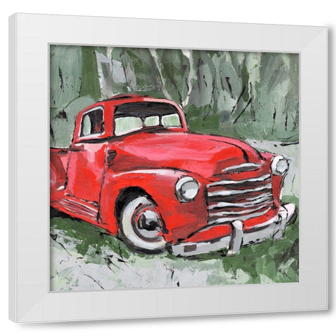 Big Red Truck III White Modern Wood Framed Art Print by Warren, Annie
