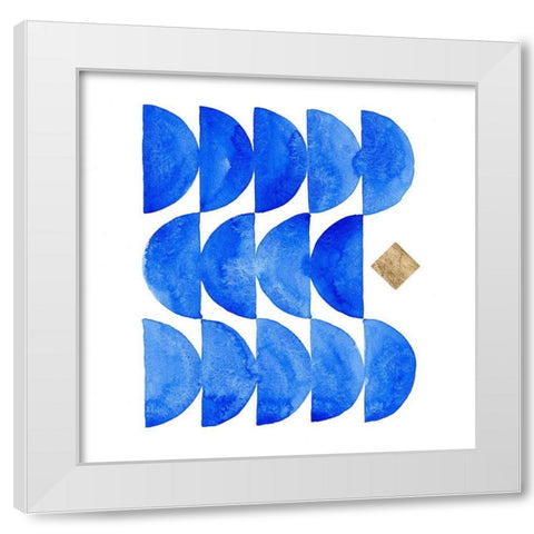 Sapphire Halves I White Modern Wood Framed Art Print by Green, Jacob