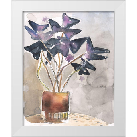 Oxalis in Vase I White Modern Wood Framed Art Print by Parker, Jennifer Paxton