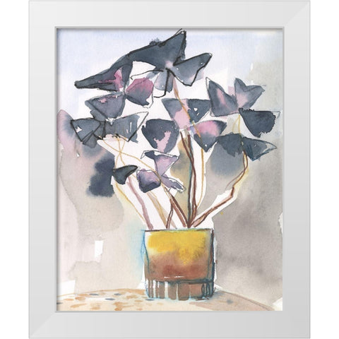 Oxalis in Vase II White Modern Wood Framed Art Print by Parker, Jennifer Paxton