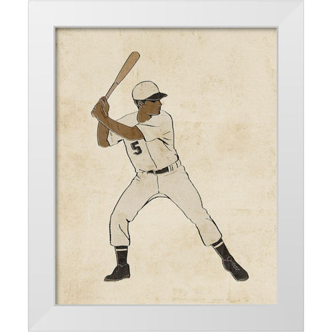 Sportsman V White Modern Wood Framed Art Print by Barnes, Victoria