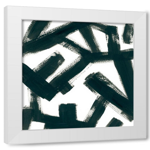 Bold Brushstrokes III White Modern Wood Framed Art Print by Vess, June Erica