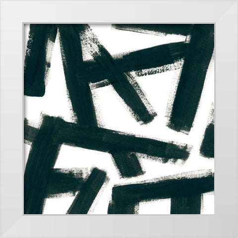 Bold Brushstrokes IV White Modern Wood Framed Art Print by Vess, June Erica