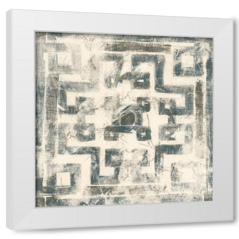 Ancient Textile Motif I White Modern Wood Framed Art Print by Vess, June Erica