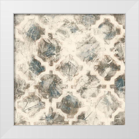 Ancient Textile Motif IV White Modern Wood Framed Art Print by Vess, June Erica