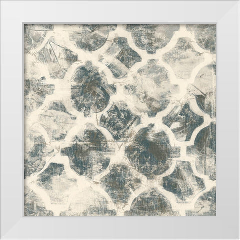 Ancient Textile Motif V White Modern Wood Framed Art Print by Vess, June Erica