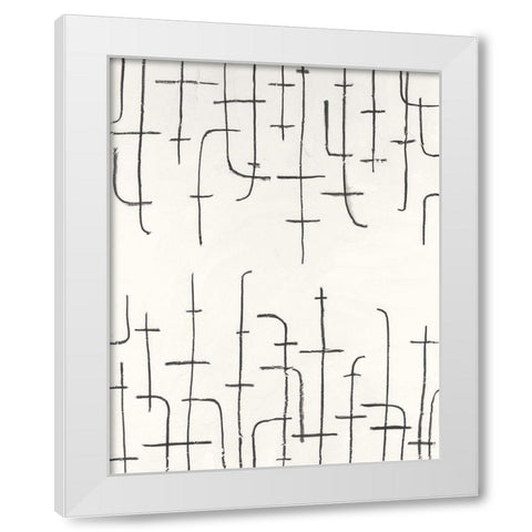 Vertical Arrangement I White Modern Wood Framed Art Print by Willett, Michael