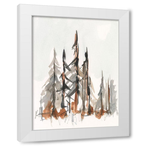 Rustic Evergreens II White Modern Wood Framed Art Print by Harper, Ethan