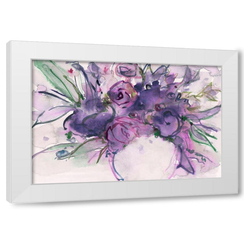 Lavender Floral Splendor I White Modern Wood Framed Art Print by Dixon, Samuel