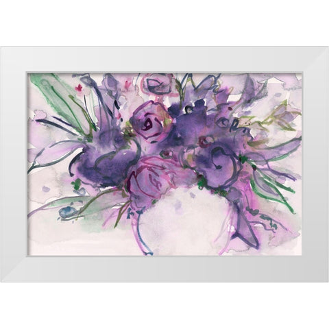 Lavender Floral Splendor I White Modern Wood Framed Art Print by Dixon, Samuel