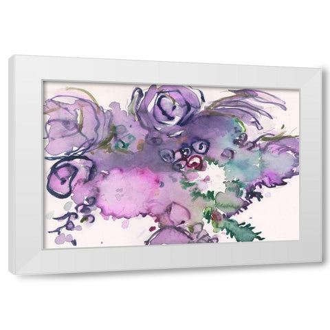 Lavender Floral Splendor II White Modern Wood Framed Art Print by Dixon, Samuel