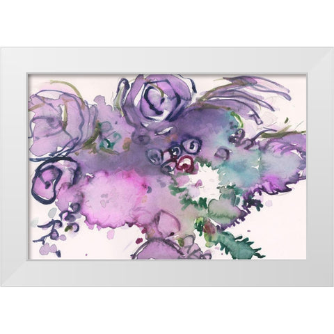 Lavender Floral Splendor II White Modern Wood Framed Art Print by Dixon, Samuel