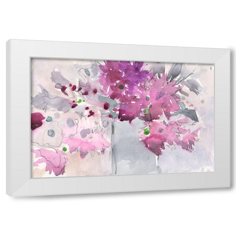 Floral Setting I White Modern Wood Framed Art Print by Dixon, Samuel