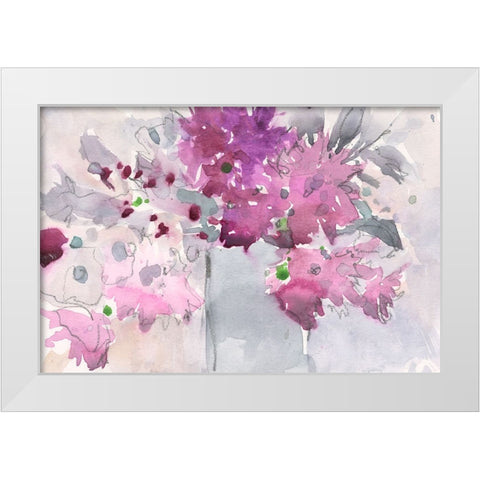 Floral Setting I White Modern Wood Framed Art Print by Dixon, Samuel