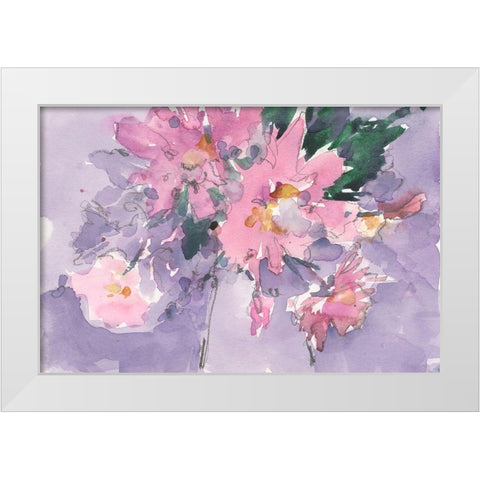 Floral Occasion II White Modern Wood Framed Art Print by Dixon, Samuel