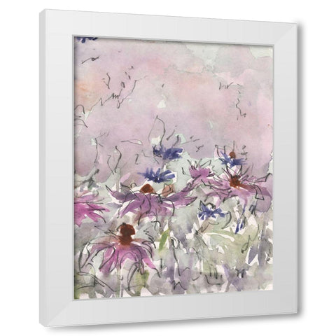 Floral Entertainment I White Modern Wood Framed Art Print by Dixon, Samuel