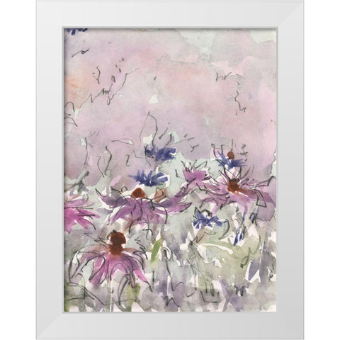 Floral Entertainment I White Modern Wood Framed Art Print by Dixon, Samuel