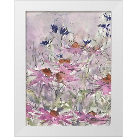 Floral Entertainment II White Modern Wood Framed Art Print by Dixon, Samuel