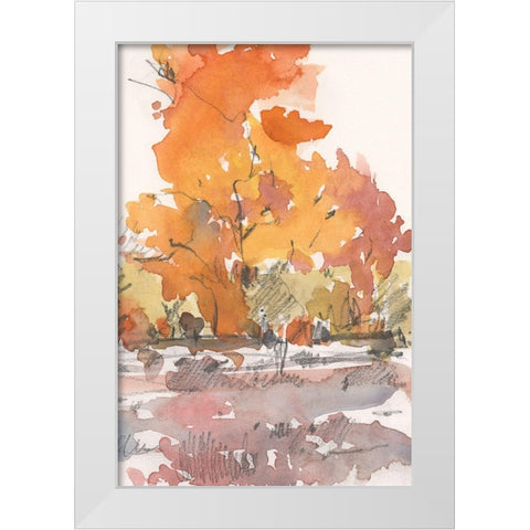 Watercolor Treeline Sketch II White Modern Wood Framed Art Print by Dixon, Samuel