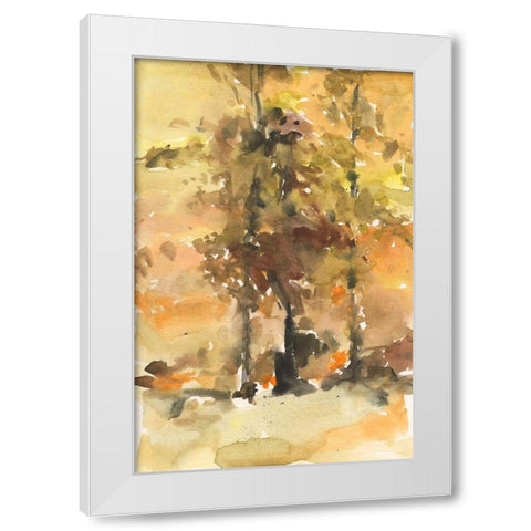 Fall Foliage Watercolor I White Modern Wood Framed Art Print by Dixon, Samuel