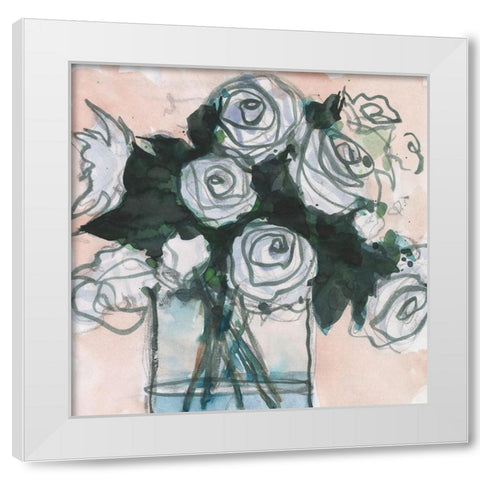 Floral Bunch II White Modern Wood Framed Art Print by Dixon, Samuel