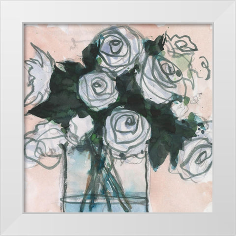 Floral Bunch II White Modern Wood Framed Art Print by Dixon, Samuel