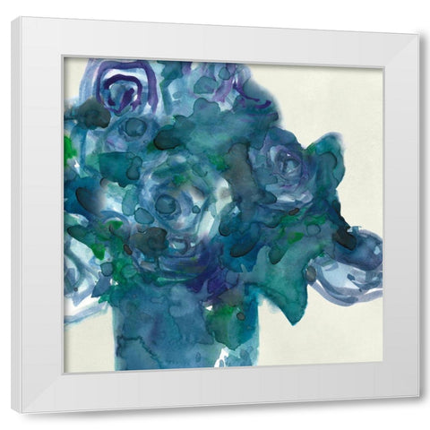 Turquoise Bunch II White Modern Wood Framed Art Print by Dixon, Samuel