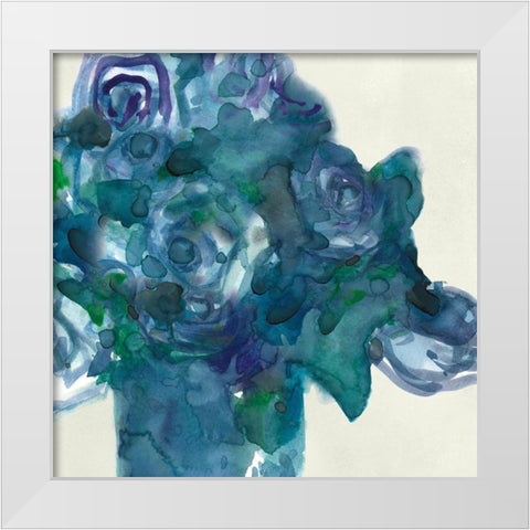 Turquoise Bunch II White Modern Wood Framed Art Print by Dixon, Samuel