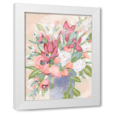 Blush Array I White Modern Wood Framed Art Print by Vess, June Erica