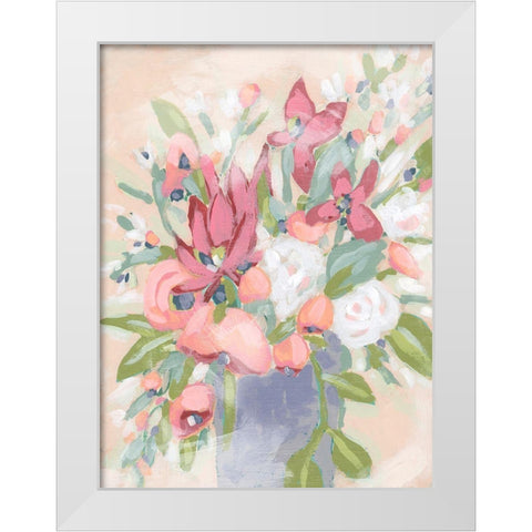 Blush Array I White Modern Wood Framed Art Print by Vess, June Erica