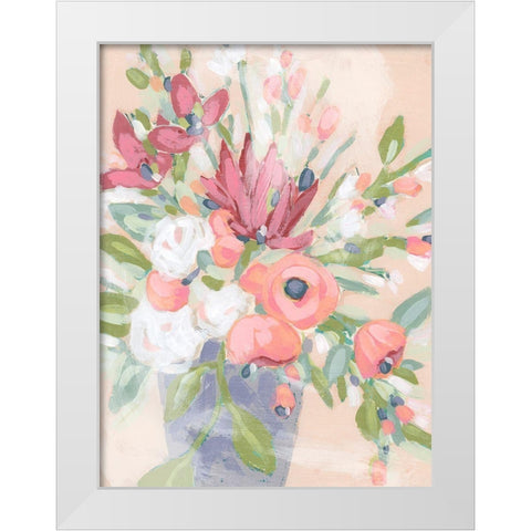 Blush Array II White Modern Wood Framed Art Print by Vess, June Erica