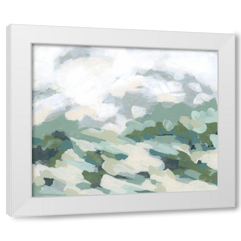 Verdant Hillside I White Modern Wood Framed Art Print by Vess, June Erica