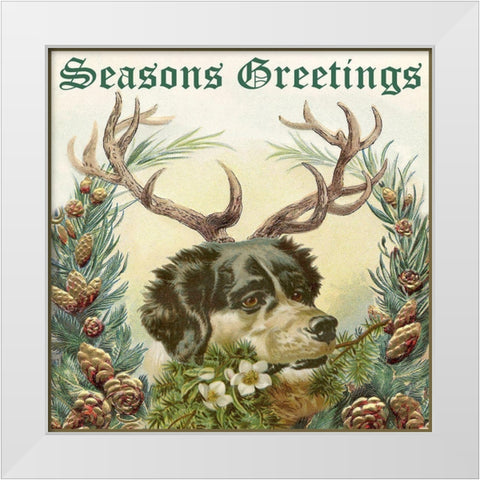 Reindog I White Modern Wood Framed Art Print by Longley, Alicia