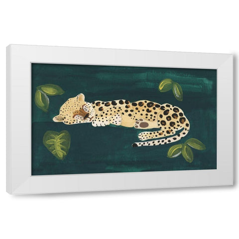Lethargic Leopard II White Modern Wood Framed Art Print by Longley, Alicia