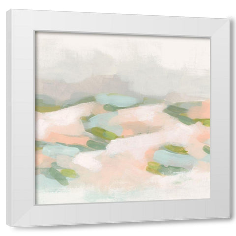 Blush Fields II White Modern Wood Framed Art Print by Vess, June Erica