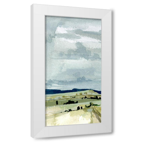 Coastal Blues Watercolor II White Modern Wood Framed Art Print by Caroline, Emma