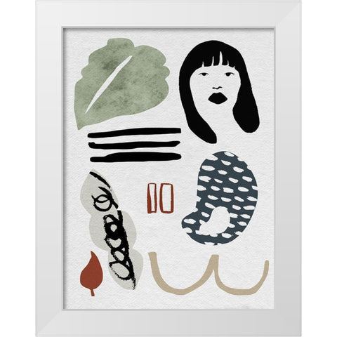 Collected Mindfulness II White Modern Wood Framed Art Print by Wang, Melissa