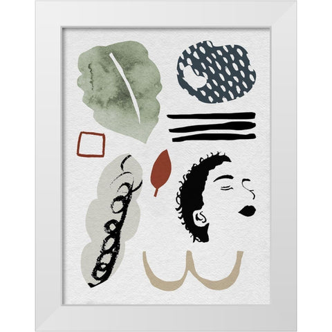 Collected Mindfulness III White Modern Wood Framed Art Print by Wang, Melissa