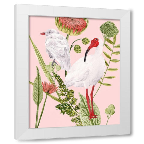 Birds in Motion II White Modern Wood Framed Art Print by Wang, Melissa