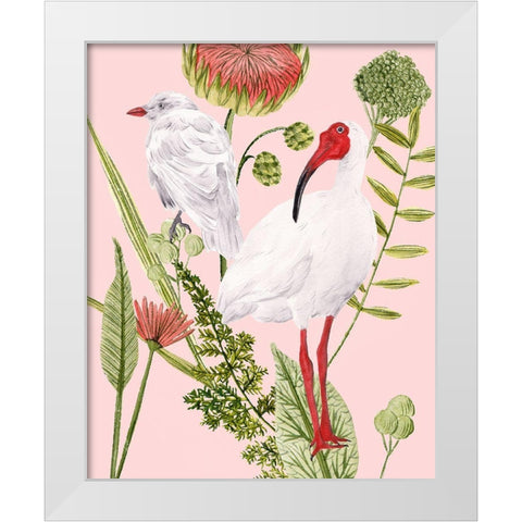 Birds in Motion II White Modern Wood Framed Art Print by Wang, Melissa