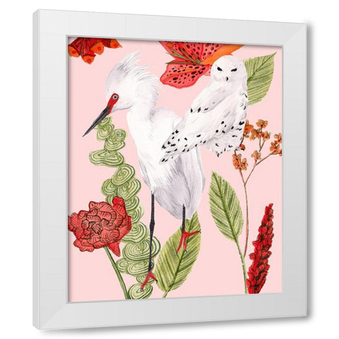 Birds in Motion III White Modern Wood Framed Art Print by Wang, Melissa