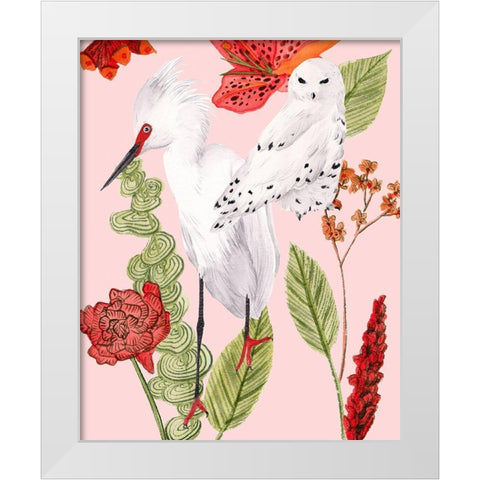 Birds in Motion III White Modern Wood Framed Art Print by Wang, Melissa